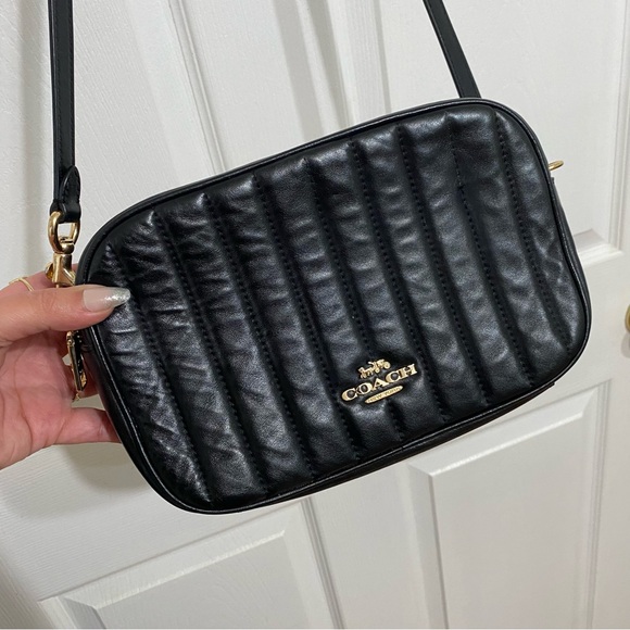Coach Jes with Linear Quilting Black Crossbody - Picture 2 of 9
